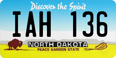 ND license plate IAH136