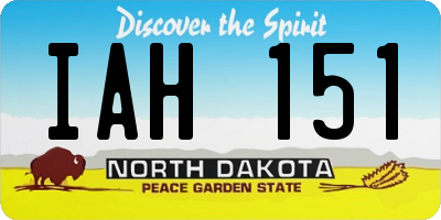 ND license plate IAH151