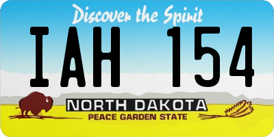 ND license plate IAH154