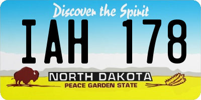 ND license plate IAH178