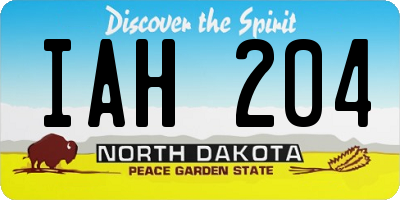 ND license plate IAH204