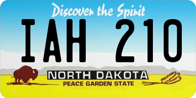 ND license plate IAH210