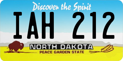 ND license plate IAH212