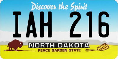ND license plate IAH216