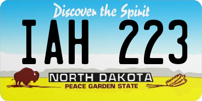 ND license plate IAH223