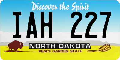 ND license plate IAH227