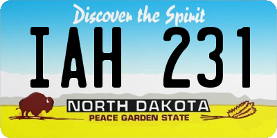 ND license plate IAH231