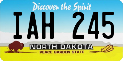 ND license plate IAH245