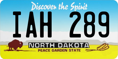 ND license plate IAH289