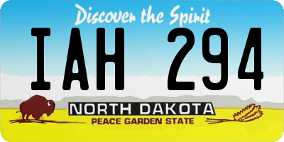 ND license plate IAH294