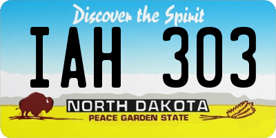 ND license plate IAH303