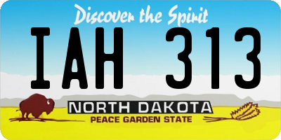 ND license plate IAH313