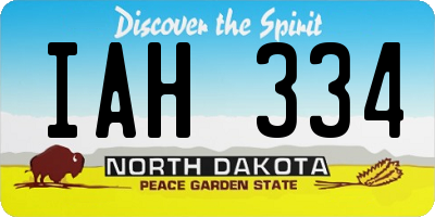 ND license plate IAH334