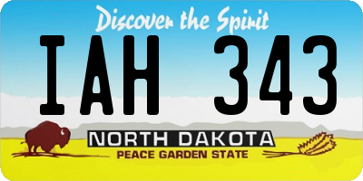 ND license plate IAH343