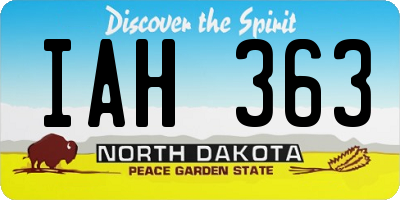 ND license plate IAH363