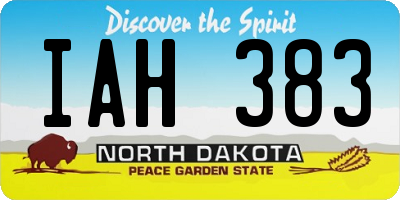 ND license plate IAH383