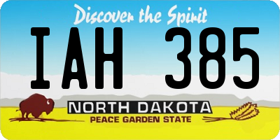 ND license plate IAH385