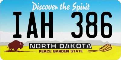 ND license plate IAH386