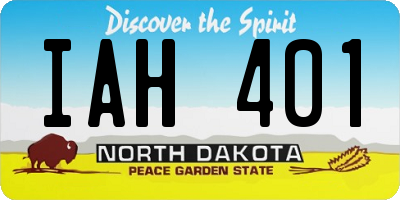 ND license plate IAH401