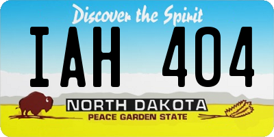 ND license plate IAH404