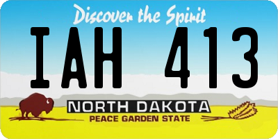 ND license plate IAH413
