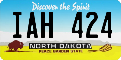 ND license plate IAH424