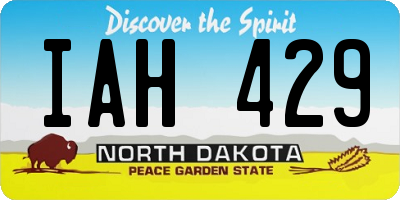 ND license plate IAH429