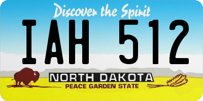 ND license plate IAH512