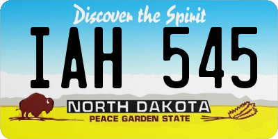 ND license plate IAH545