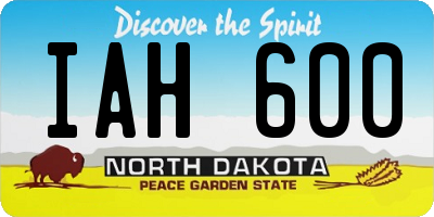 ND license plate IAH600
