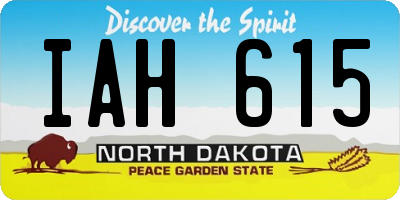 ND license plate IAH615