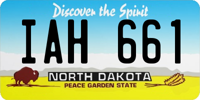 ND license plate IAH661