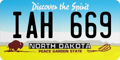 ND license plate IAH669