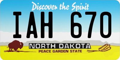 ND license plate IAH670