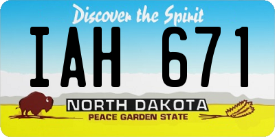 ND license plate IAH671