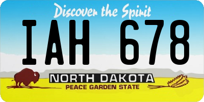 ND license plate IAH678