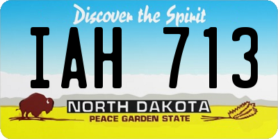 ND license plate IAH713
