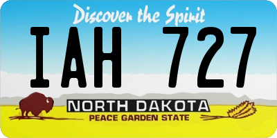 ND license plate IAH727