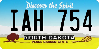 ND license plate IAH754