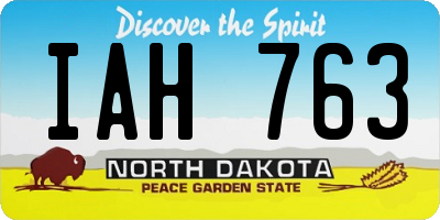 ND license plate IAH763