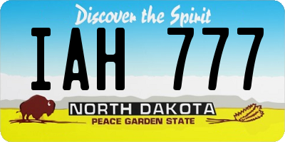 ND license plate IAH777