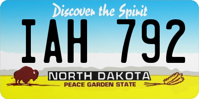 ND license plate IAH792