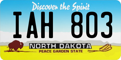 ND license plate IAH803