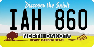 ND license plate IAH860