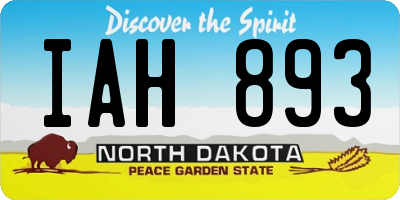 ND license plate IAH893