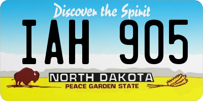 ND license plate IAH905