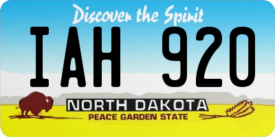 ND license plate IAH920