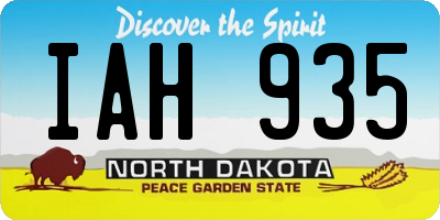 ND license plate IAH935