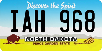 ND license plate IAH968