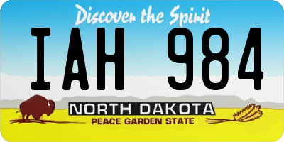 ND license plate IAH984